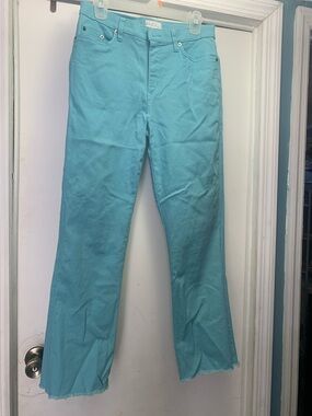 Straight Leg Women Jeans in Light Aqua